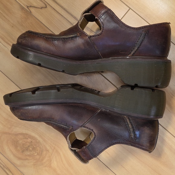 Dr. Martens VTG MIE Brown T Strap 8469 Rare Slide Buckle MaryJane UK 5 Sz 7.5-8 - Picture 9 of 16